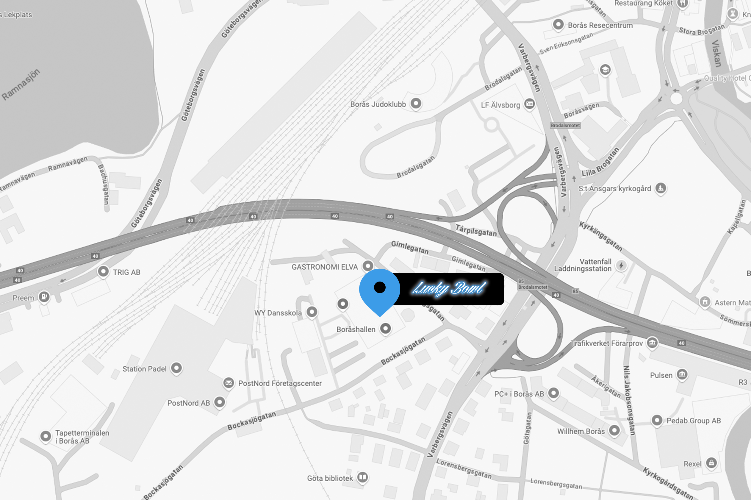map Lucky Bowl Borås
